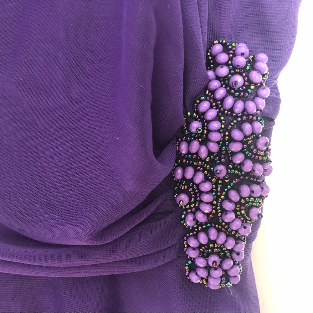 Purple One Shoulder Dress Laura Petites - Picture 4 of 6
